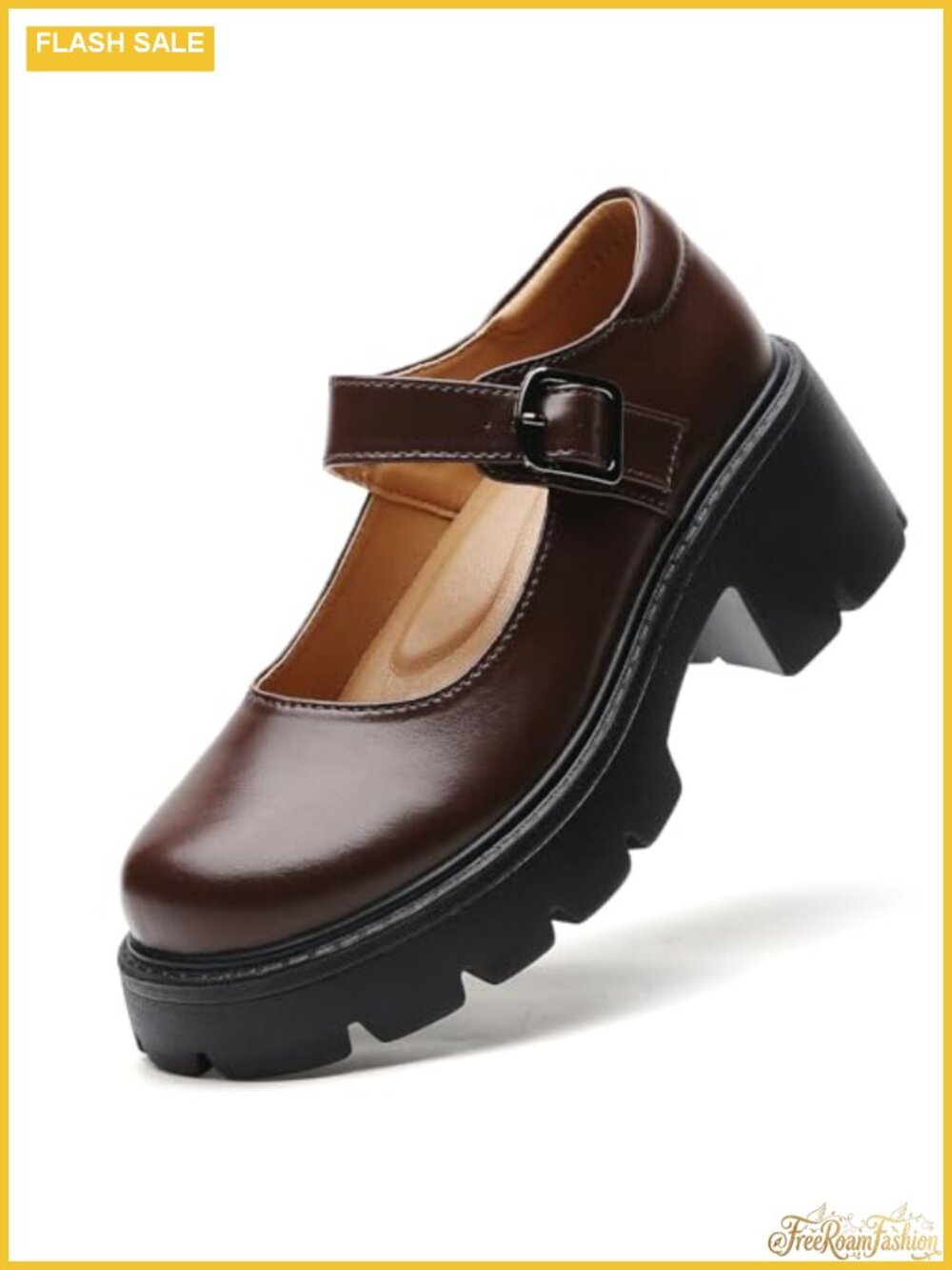 Platform Mary Jane Pumps Chunky Heel Memory Foam Buckle Women